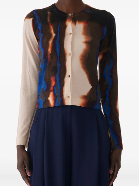  Jason Wu Collection Diffused Ombre Stripe Wool Cardigan - Brown 
