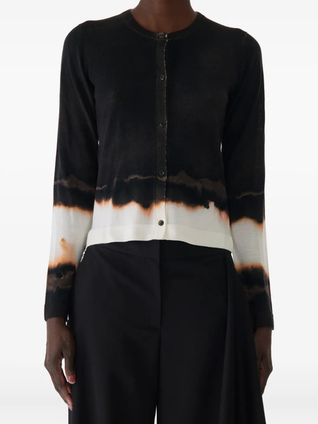  Jason Wu Collection Ombre Difussed Stripe Wool Cardigan - Brown 