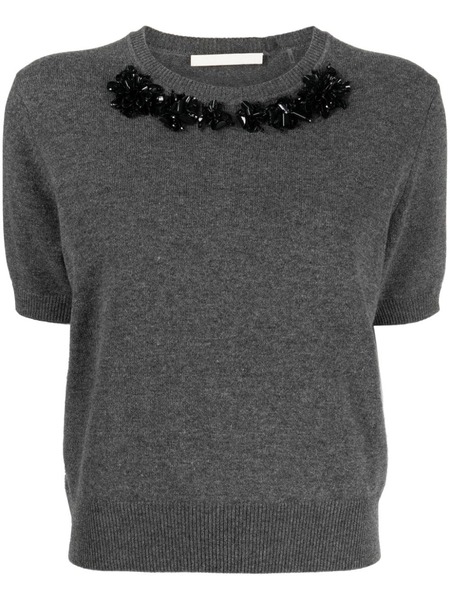  Jason Wu Floral-applique Wool-cashmere Jumper - Grey 