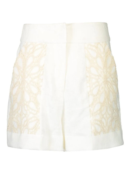  Jbq Lace-panelled Shorts - White 