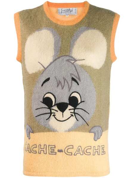  Jc De Castelbajac Pre-owned Cartoon Motif Knitted Vest - Yellow 