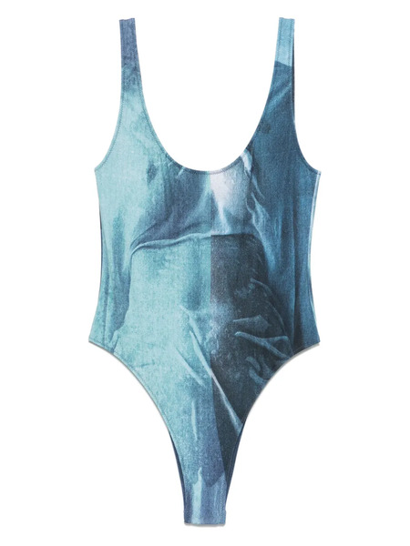  Jean Paul Gaultier Abstract-print Swimsuit - Blue 