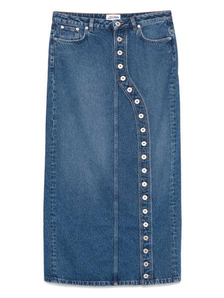  Jean Paul Gaultier Asymmetric Denim Midi Skirt - Blue 