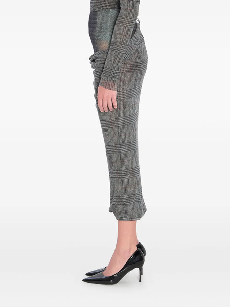  Jean Paul Gaultier Body Shadow Checked Midi Skirt - Grey 