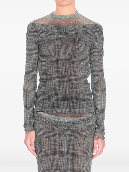  Jean Paul Gaultier Checked Mesh Top - Grey 