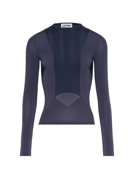  Jean Paul Gaultier Cutout Ribbed Top - Blue 