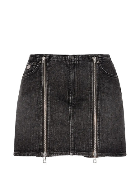  Jean Paul Gaultier Denim Zipped Mini Skirt - Black 