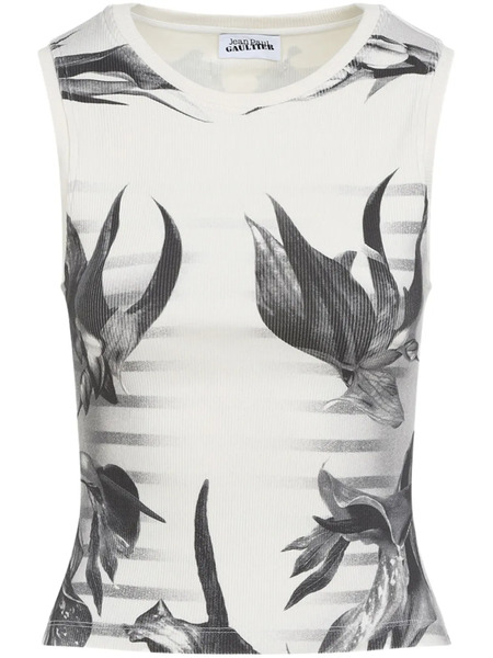  Jean Paul Gaultier Floral-print Top - White 
