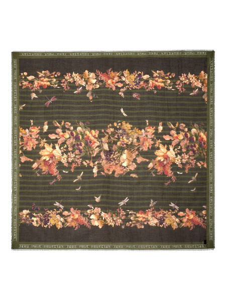  Jean Paul Gaultier Floral Striped Scarf - Green 