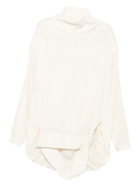  Jean Paul Gaultier High-neck Pleated Top - Neutrals 