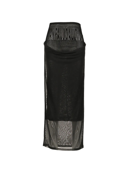  Jean Paul Gaultier Lettering Mesh Skirt - Black 