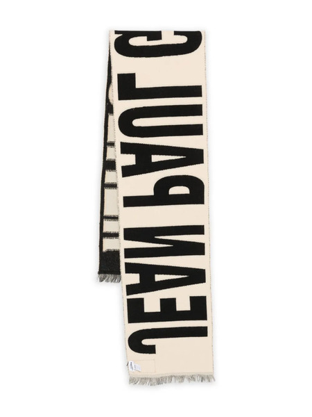  Jean Paul Gaultier Logo-detail Wool Scarf - Neutrals 