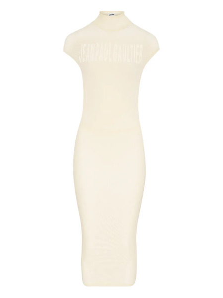  Jean Paul Gaultier Logo Midi Dress - Neutrals 
