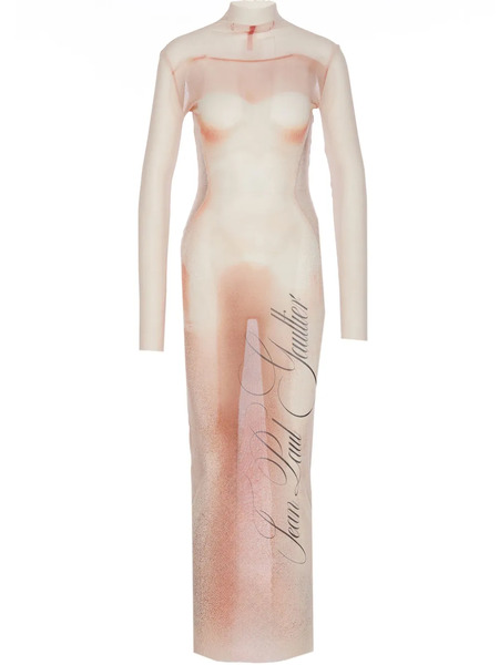  Jean Paul Gaultier Mesh Long Dress - Neutrals 