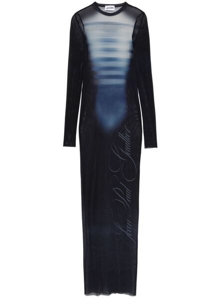  Jean Paul Gaultier Mesh Maxi Dress - Blue 