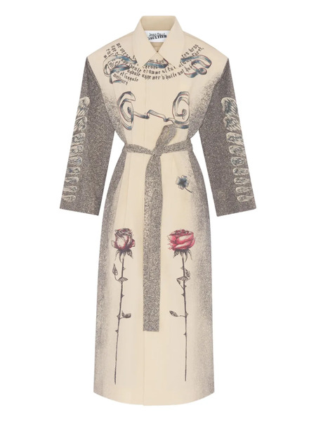  Jean Paul Gaultier Multi-tatoo Printed-belted Trench Coat - Neutrals 