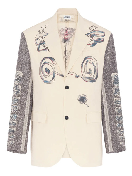  Jean Paul Gaultier Multi-tattoo Printd Blazer - Neutrals 