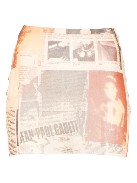  Jean Paul Gaultier Newspaper-print Mini Skirt - Neutrals 