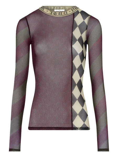  Jean Paul Gaultier Patchwork Long-sleeves Top - Red 