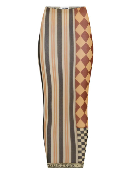  Jean Paul Gaultier Patchwork Printed Maxi Skirt - Neutrals 