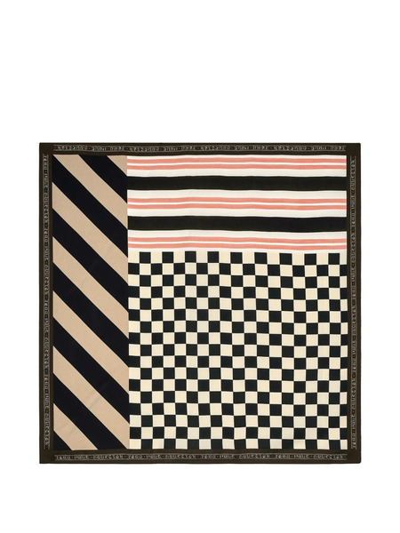 Jean Paul Gaultier Patchwork Silk Scarf - Black 