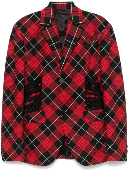  Jean Paul Gaultier Plaid-check Blazer - Red 