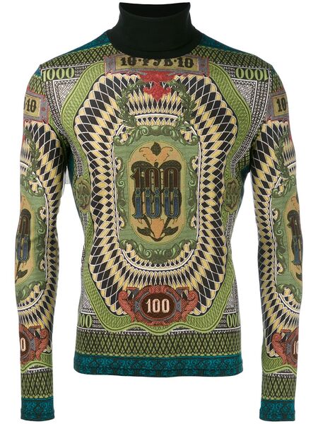  Jean Paul Gaultier Pre-owned 1994 Roll Neck 100 Dollar Sweater - Multicolour 