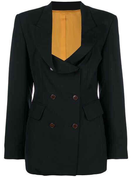  Jean Paul Gaultier Pre-owned Scoop Neck Double-breasted Jacket - Black 