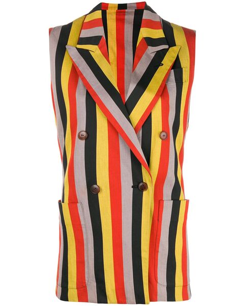  Jean Paul Gaultier Pre-owned Striped Double-breasted Waistcoat - Yellow 