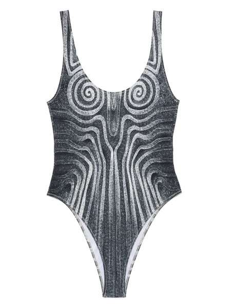  Jean Paul Gaultier Printed Swimsuit - Black 