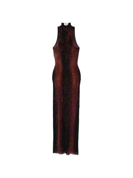 Jean Paul Gaultier Python-print Maxi Dress - Brown 