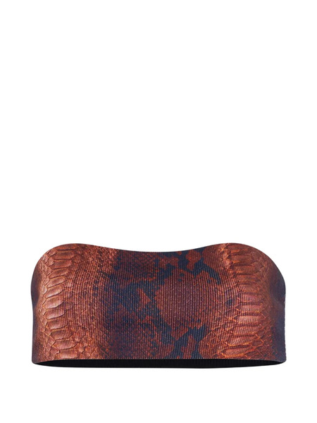  Jean Paul Gaultier Ribbed Printed Bra Top - Brown 