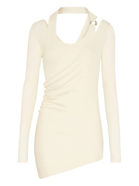  Jean Paul Gaultier Ribbed Twisted Top - Neutrals 