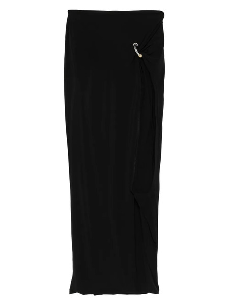  Jean Paul Gaultier Ring-detail Side-split Midi Skirt - Black 