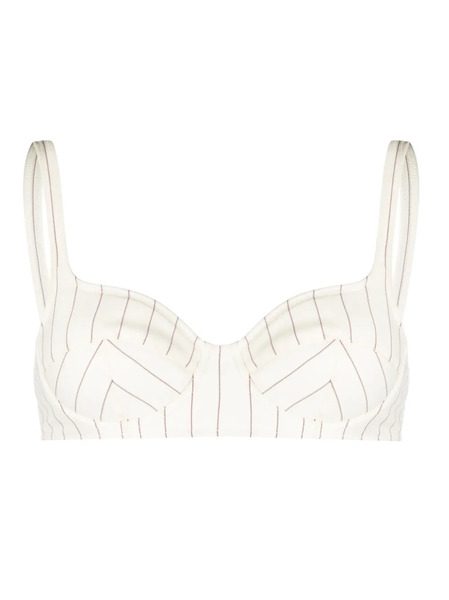  Jean Paul Gaultier Stripe-print Bra - Neutrals 