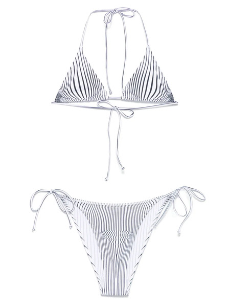  Jean Paul Gaultier Striped Bikini - White 