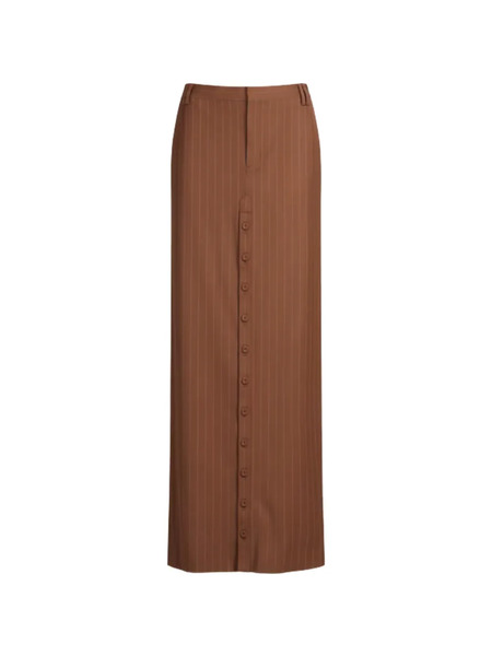  Jean Paul Gaultier Striped Maxi Skirt - Brown 