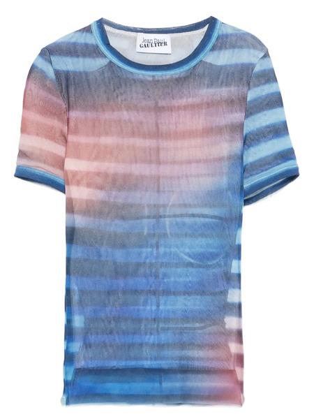  Jean Paul Gaultier Striped Mesh Top - Blue 