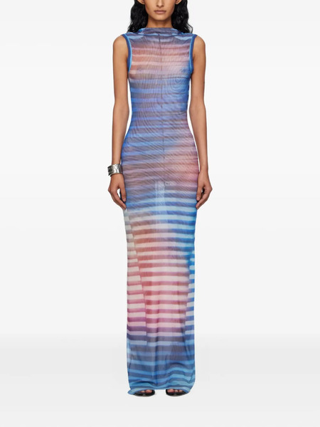  Jean Paul Gaultier Striped-pattern Maxi Dress - Blue 