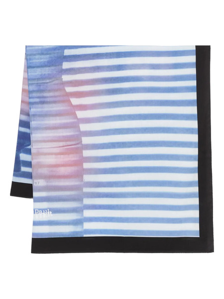  Jean Paul Gaultier Striped Silk Scarf - Blue 