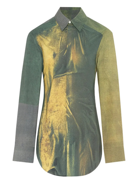  Jean Paul Gaultier The Acid Water Printed Buttoned Shirt - Green 