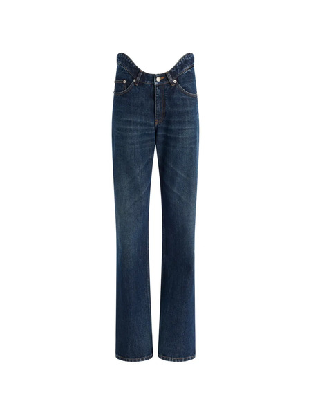  Jean Paul Gaultier The Curved Bootcut Denim Jeans - Blue 