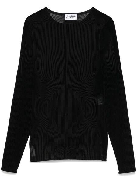  Jean Paul Gaultier The Morphing Pinstripes Top - Black 
