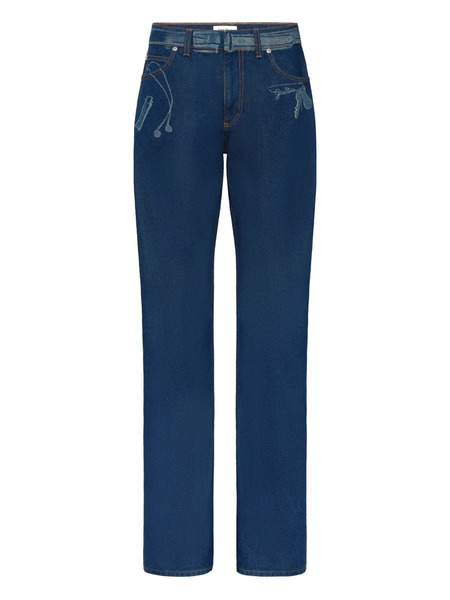  Jean Paul Gaultier Trompe L'oeil-print Jeans - Blue 