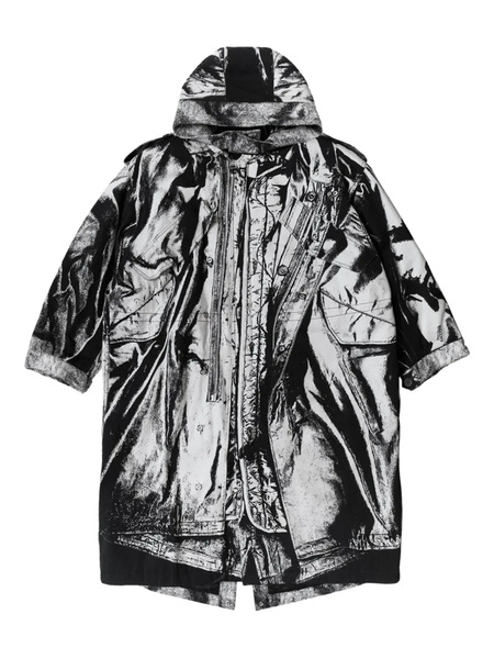  Jean Paul Gaultier Trompe-print Parka - Grey 
