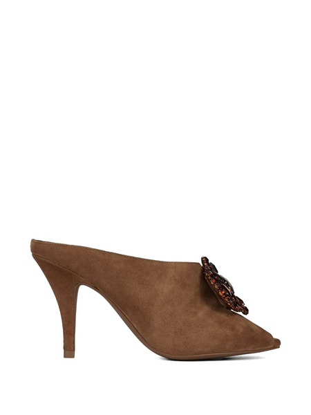  Jeffrey Campbell Coronate Gemstone Embellished Sandals - Brown 