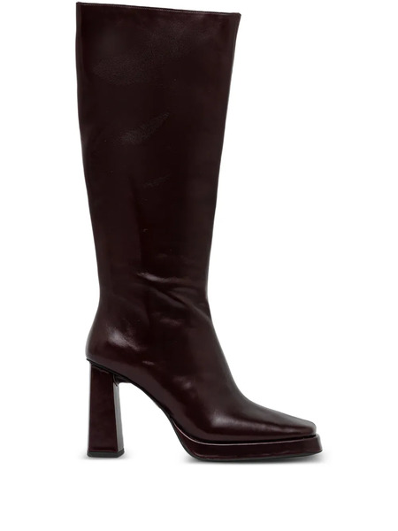  Jeffrey Campbell Maximal-3 Square-toe Heeled Knee-high Boots - Brown 