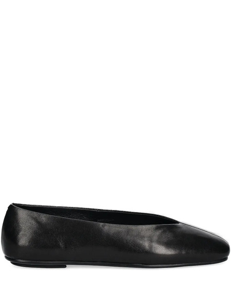  Jeffrey Campbell Square-toe Leather Flats - Black 