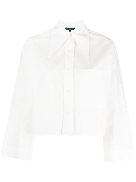  Jejia Cropped Striped Shirt - White 