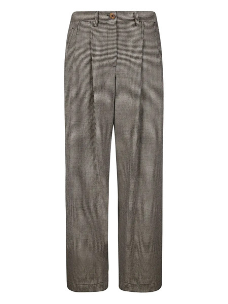  Jejia Katherine Houndstooth Pleated Trousers - Black 
